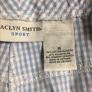 Jaclyn Smith Blue Gingham Sport Sz 16 Ankle Pants
